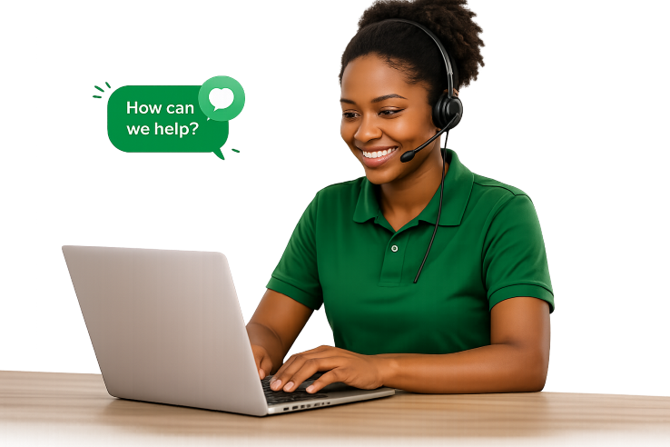 Sanvarich support person helping a customer